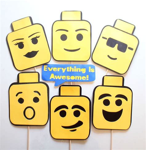 7pc Lego Party Photo Booth Props Lego Party Party Photo Booth