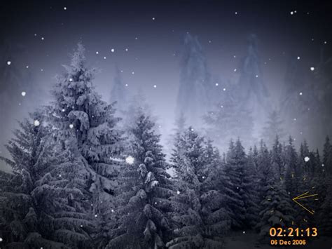 Watch Snow In A Winter Forest With Animated Snowflakes Screensaver