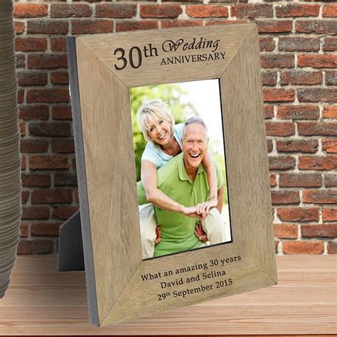 30th Pearl Wedding Anniversary Personalised Frame By Chalk And Cheese