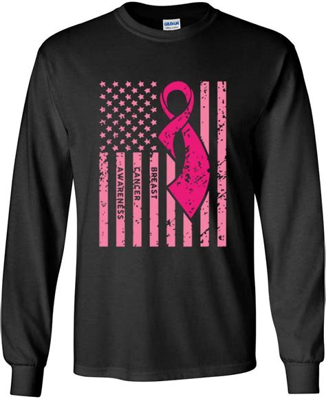 breast cancer awareness t shirt breast cancer awareness flag pink ribbon long sleeve