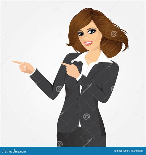 Businesswoman Pointing Something Stock Vector Illustration Of Businesswoman Secretary 58851204