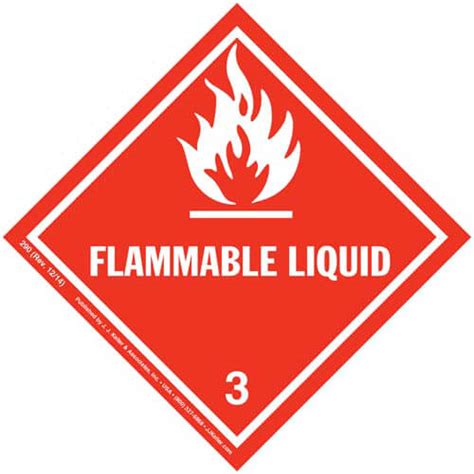 Class 3 Flammable Liquid Labels