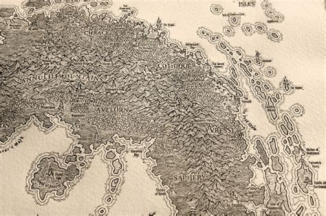 The Ulthuan Map Big Illustrated And Handprinted Warhammer Inspired Map