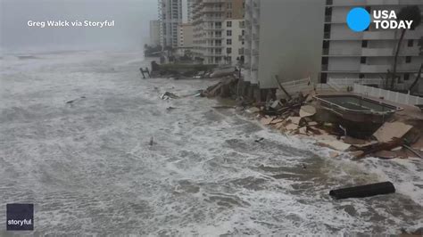 Drone Footage Shows Signifiant Damage In Daytona Beach Shores From