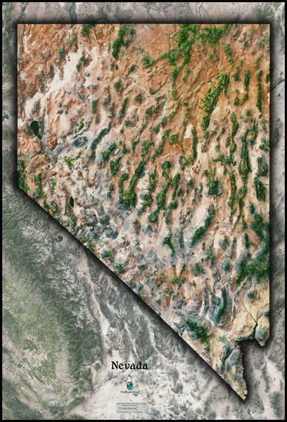 Nevada Satellite Wall Map By Outlook Maps Mapsales Gambaran