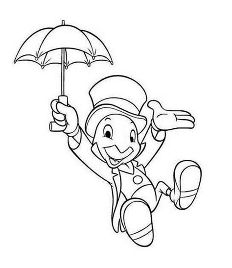 Jiminy Cricket Christmas Coloring Pages Coloring Pages