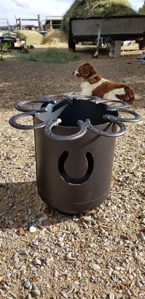 Propane refill near me is easy with propane exchange program. Portable fire pit made from old RV propane tank and horse ...