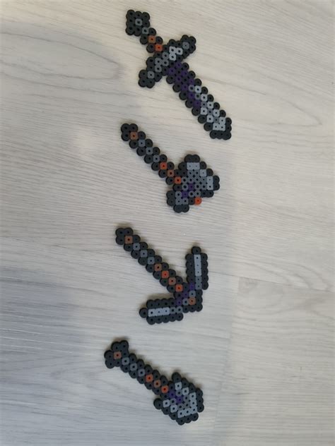 Hamaperler Beads Minecraft Netherite Weapons And Tools Hobbies And Toys
