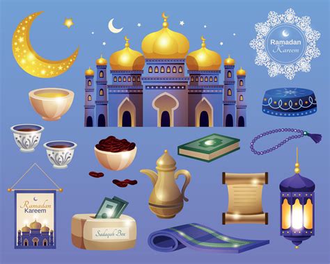 Ramadan Kareem Icon Set 3501172 Vector Art At Vecteezy