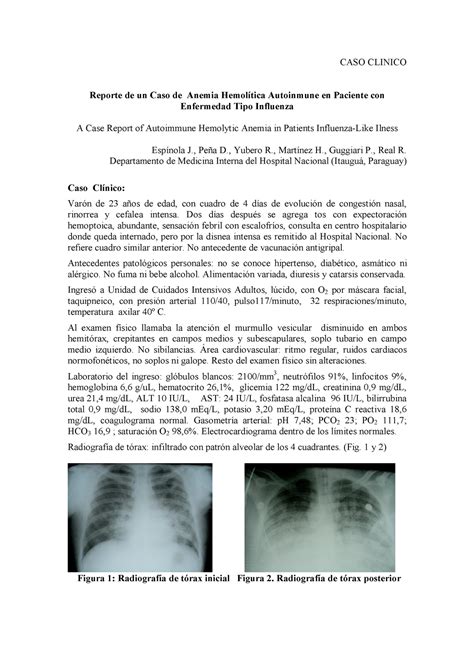 Caso Clinico De Anemias Caso Clinico Reporte De Un Caso De Anemia