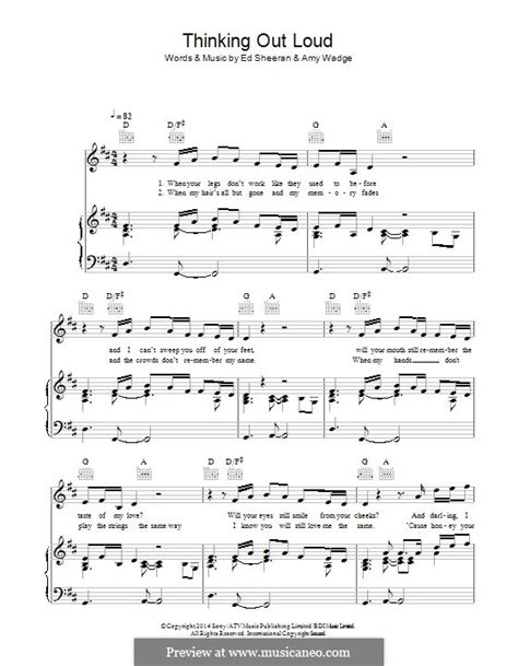 Thinking Out Loud by E. Sheeran, A. Wadge - sheet music on MusicaNeo