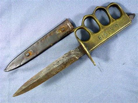 Us 1918 Au Lion Mark I Trench Knife With Scabbard Griffin Militaria