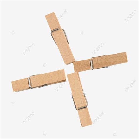 Four Natural Wood Clips Wood Clip Technology Png Transparent Image