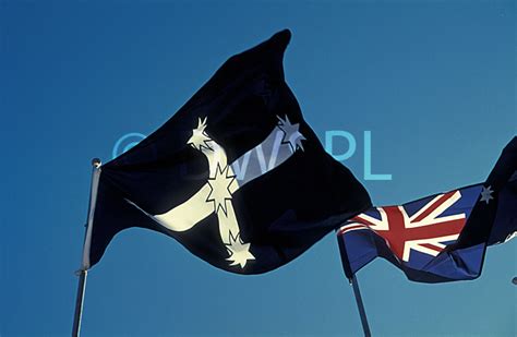 The Eureka Flag And The Australian Flag Blowing In The Breeze Australia