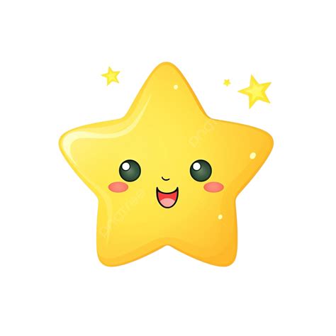 Cute Yellow Star Illustration For Decoration Star Cute Cartoon Png