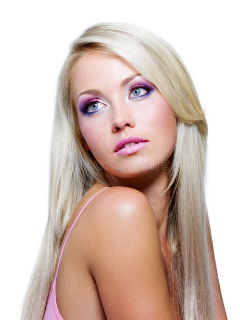 Channel your inner honey bee with this gorgeous colour. Beautiful Blonde Girl With Straight Long Hair Stock Photo ...