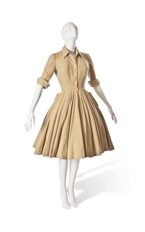 A Christian Dior Mustard Wool Day Dress 1947 48 20th Century
