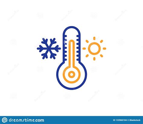 Ligne Icône De Thermomètre Signe Froid Et Chaud De Thermostat Vecteur