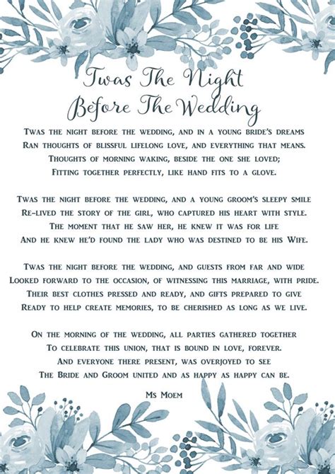Twas The Night Before The Wedding Ms Moem Poems Life Etc Night