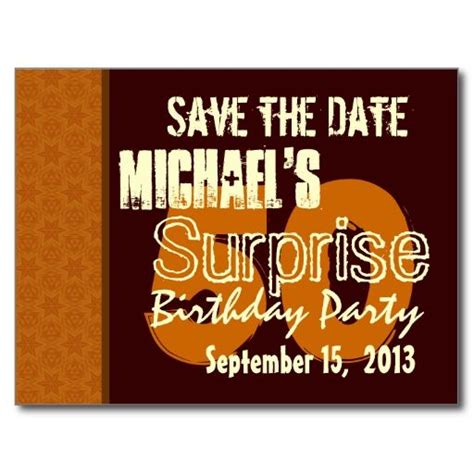 50th Surprise Birthday Save The Date Gold Announcement Postcard