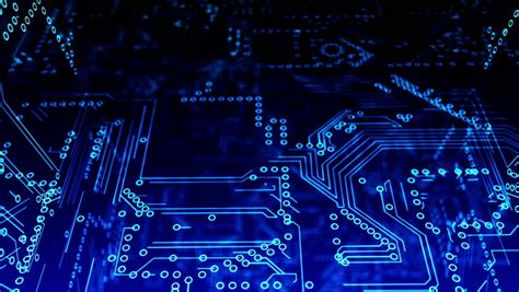 Blue Technology Circuit Board Background Loop Stock