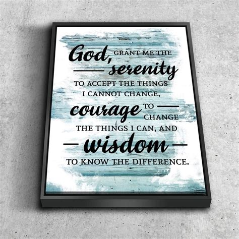 Serenity Prayer 6 God Grant Me Serenity Framed Canvas Print