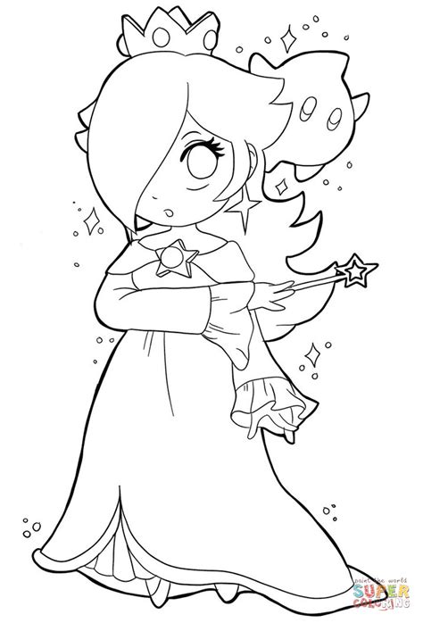 Princess is a fantasy figure that many kids like, especially girls. Cute Baby Rosalina coloring page | Free Printable Coloring Pages