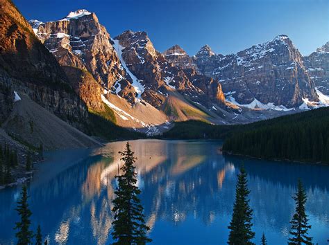Moraine Lake And The Ten Peaks At Sunset Photograph By Matt Champlin