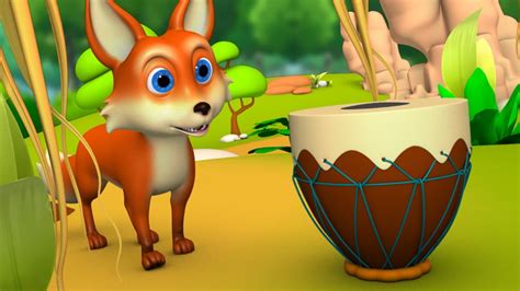 The Fox And Drum Telugu Story నక్క మరియు ఢోలు నీతి కధ 3d Animated