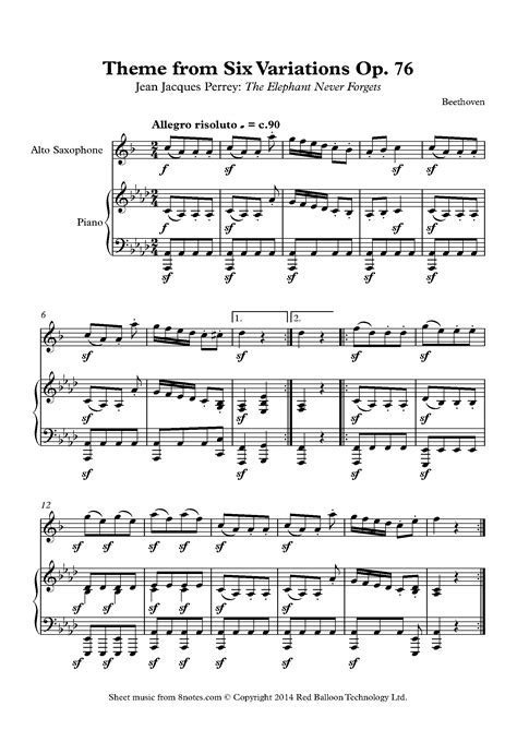 Ludwig Van Beethoven Theme From Six Variations Op 76 Jean Jacques
