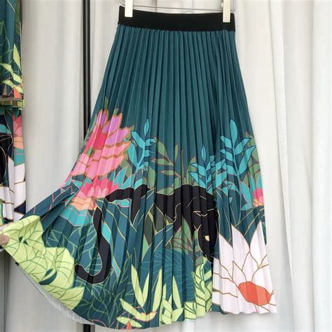 TIGENA Aesthetic Floral Print Long Skirt For Women 2023 Spring Summer