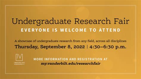 Fall 2022 Undergraduate Research Fair Is Sept 8 Vanderbilt University