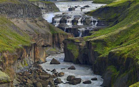 Dynkur Waterfall And Thjórsá River Iceland Iceland Landscape