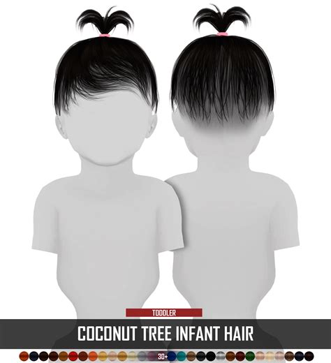 Coconut Tree Infant Hair Conversion Mesh Edit Sims 4 Toddler