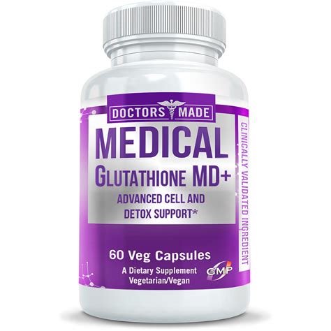 Medical Glutathione MD+ LARGE BOTTLE (60 Capsules) - Doctors Made