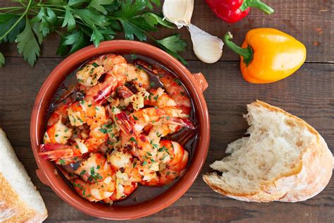 Gambas Al Ajillo Or Garlic Shrimp In A Cazuela De Barro Is An Easy And