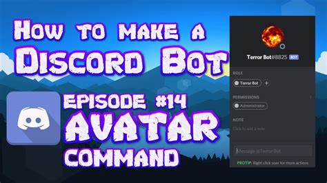 How To Make A Discord Bot Part 14 Avatar Command Youtube