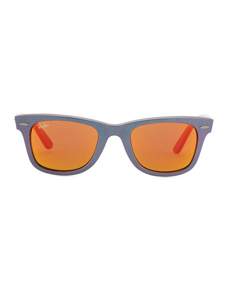 Ray Ban Wayfarer Sunglasses With Mirrored Lenses Iridescent Lavender