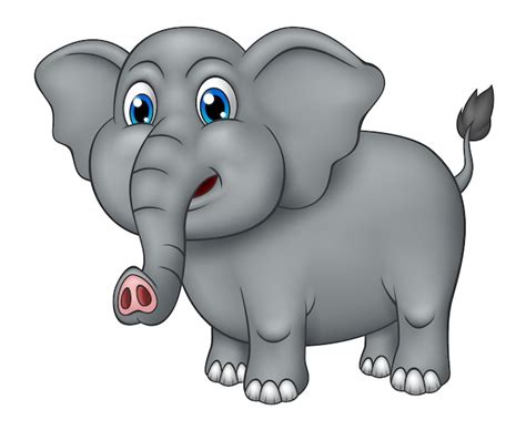 Dibujos Animados De Elefante Adorable Realista Descargar Vectores Premium