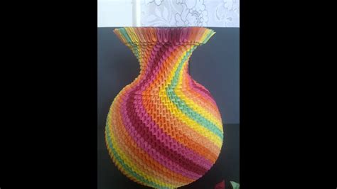 3d Origami Rainbow Vase And 3d Origami Bride Youtube