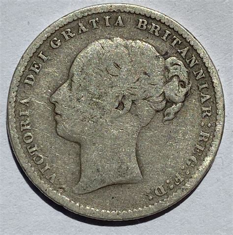 1886 Queen Victoria Silver One Shilling M J Hughes Coins