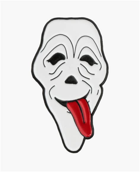 Scary Mask Enamel Pin Scream Mask Tongue Drawing Free Transparent