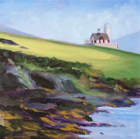 Irish Lighthouse By Nancy Merkle Oil Painting Landscape Painting