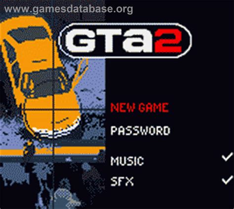 Grand Theft Auto 2 Nintendo Game Boy Color Artwork Title Screen