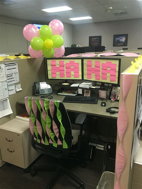Work Decoration Birthday Cubicle Balloon Sticky Note Post It  Office Birthday Cubicle