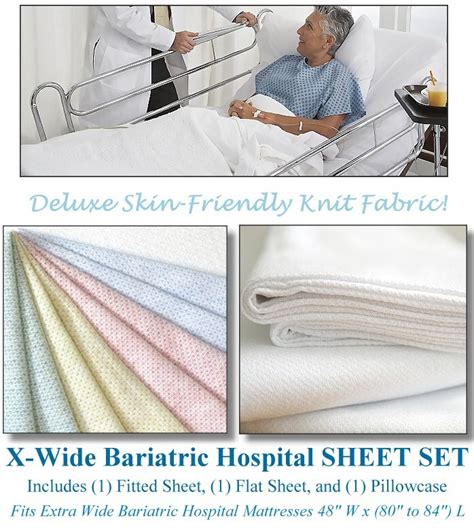 Extra Wide Bariatric Deluxe Knit Hospital Sheet Set 48 X 82
