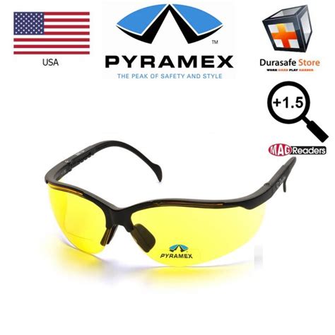 pyramex v2 readers safety glasses amber lens diopter 1 5 durasafe shop