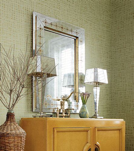 Modern Wallpaper Sage Green Metallic Faux Grasscloth