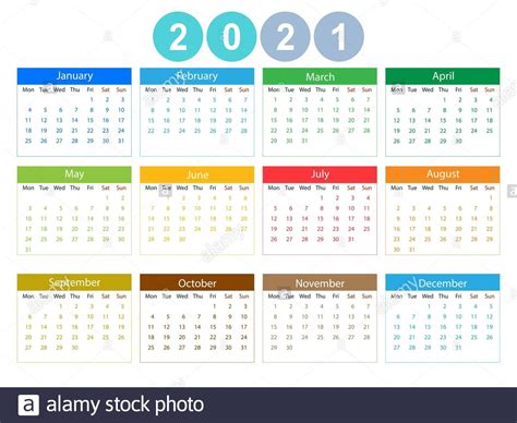 Calendario 2021 Con Semanas