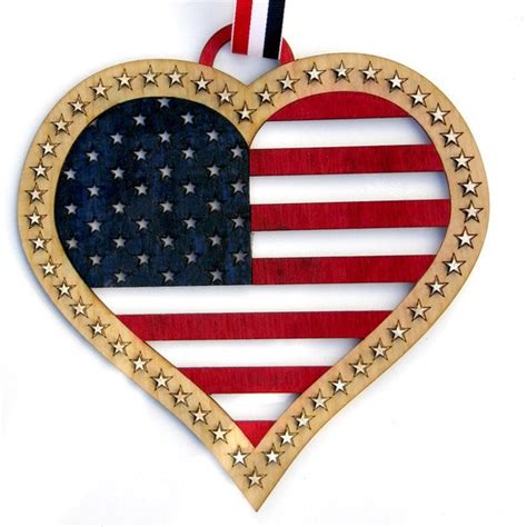 Items Similar To American Flag Heart Shaped Personalized Keepsake